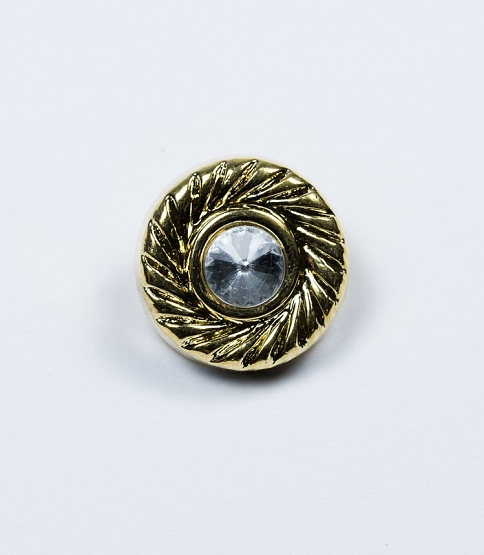 Gold Shank Diamante Button 28L x 10